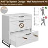 Lateral File Cabinet with 3 Drawers, Printer Stand Large Wood Home Office, White - 4 of 4