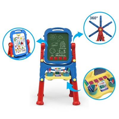 Kids Adjustable Blue and Red Dual Sided Art Easel