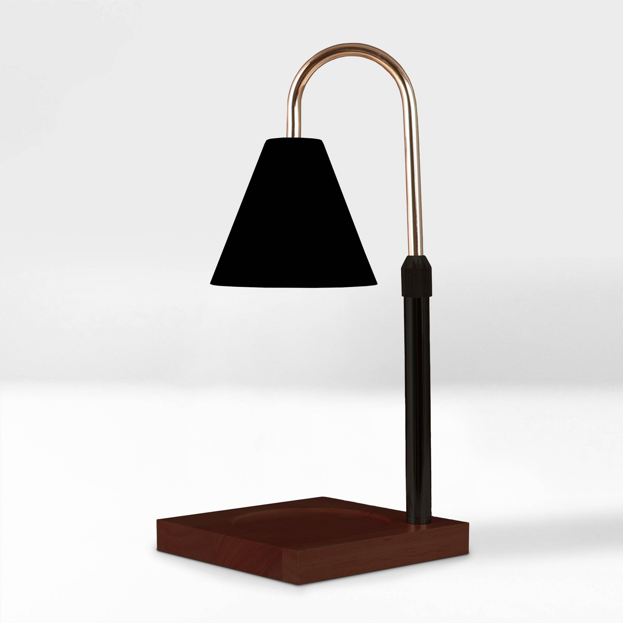 Sparoom Candle Lamp Warmer Black Metal Shade: Electric Fragrance Dispenser, Contemporary Decor Style