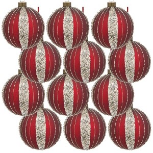 Whisen D3.9" Christmas Ball Ornaments, Glass Decorative Hanging Ball Christmas Tree Ornaments, Set of 6 - 1 of 4