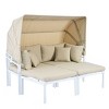 Nestfair 3pc Patio Daybed with Retractable Canopy Outdoor Metal Sectional Sofa Set - 2 of 4