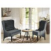 Vincent Linen Button-Tufted Chair with Silver Nail heads Trim Gray - Baxton Studio - 3 of 3