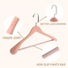BP4U 16-Inch Wooden Suit Hangers with Non-Slip Pants Bar, Wood Extra-Wide Shoulder Hangers - 4 of 4