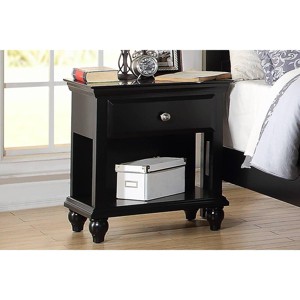 NicBex Nightstand with 1 Drawer,16 inch Side Table with Metal Round Handle and Open Shelf,Modern Bedside Table for Bedroom,Living Room,Black/White - 1 of 4