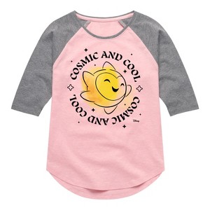 Girls' - Disney - Cosmic Cool Star Shirt Tail Raglan Graphic T-shirt - 1 of 4