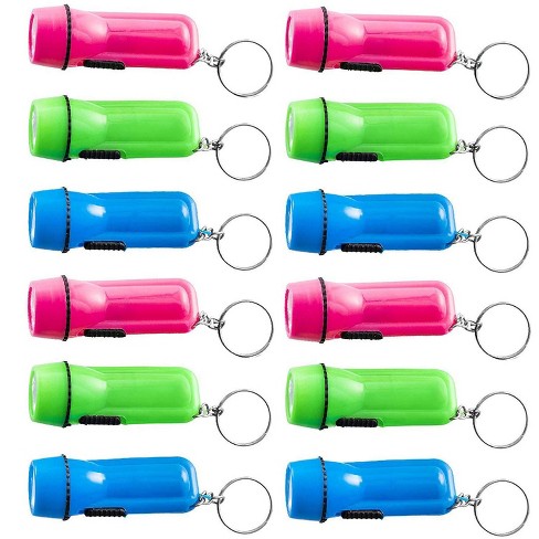 Kicko Mini Flashlight Keychain - 12 Pack Assorted Colors