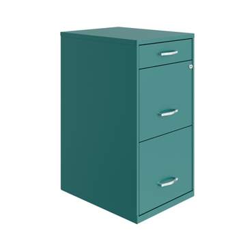 Space Solutions 18" Deep 3 Drawer Metal Organizer File Cabinet with Pencil Drawer