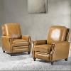 Set of 2 Theresa Modern Wooden Upholstery Genuine Leather Recliner with Nailhead Trim for Living Room and Bedroom  | ARTFUL LIVING DESIGN - 2 of 4