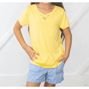 Girl Tangled V-Neck Basics Shirt - Southern Grace - 1 of 3