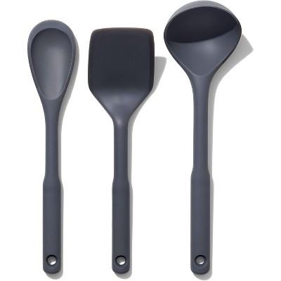 Attop 3-Piece Silicone Utensil Set, Gray