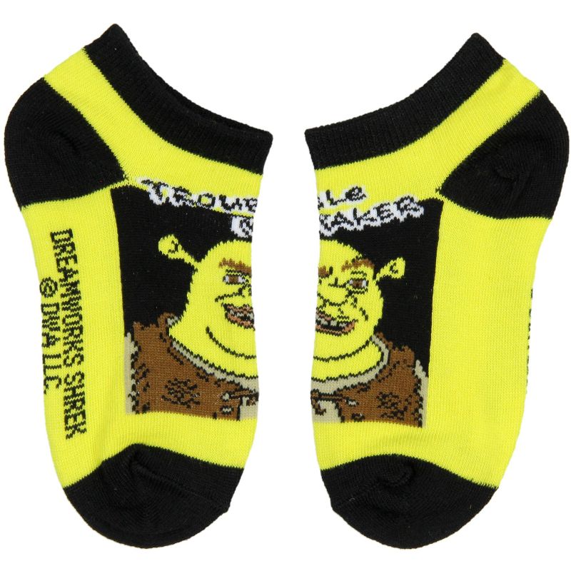 DreamWorks Shrek Boys' Socks Character Designs 4 Pairs Kids No Show Ankle Socks Multicoloured, 3 of 6