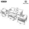 Chic Crate-4-Piece Outdoor Sectional Sofa Set - 5-Person Patio Conversation Group with Cushioned Seats & Coffee Table for Garden/Balcony (Sage Beige) - 2 of 4