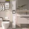 VECELO Tall Bathroom Cabinet Slim Narrow Storage Cabinet Linen Tower with 2 Doors and 1 Drawer Floor Cabinet with Adjustable Shelves, White - 4 of 4