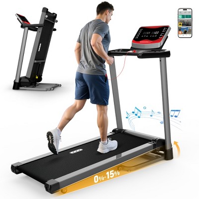 Redliro Folding Treadmill for Home with Incline, 300 lbs Capacity, Running Machine with Bluetooth Speaker