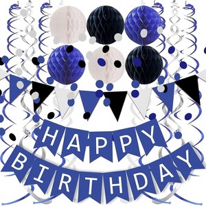 Paaaawaters Birthday party decoration - birthday set with spiral, multicolored, paper flowers for birthday banners - 1 of 4