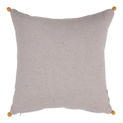 Yellow Geometric Cotton Square Throw Pillow 18" x 18"