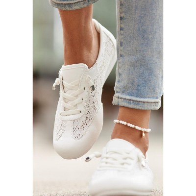 Женские кроссовки Lascana Women's Lace Detail Sneakers - LASCANA - White Lace 7 — фото 5
