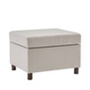 25" Wide Rectangle Storage Ottoman with Wood Legs and Hinged Lid - WOVENBYRD - 2 of 4