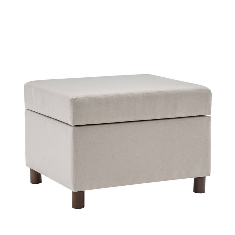 25" Wide Rectangle Storage Ottoman with Wood Legs and Hinged Lid - WOVENBYRD, 4 of 17