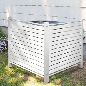 Lirago Horizontal Stripe Vinyl Privacy Fence Panel 48 x 48 in. White - 1 of 4