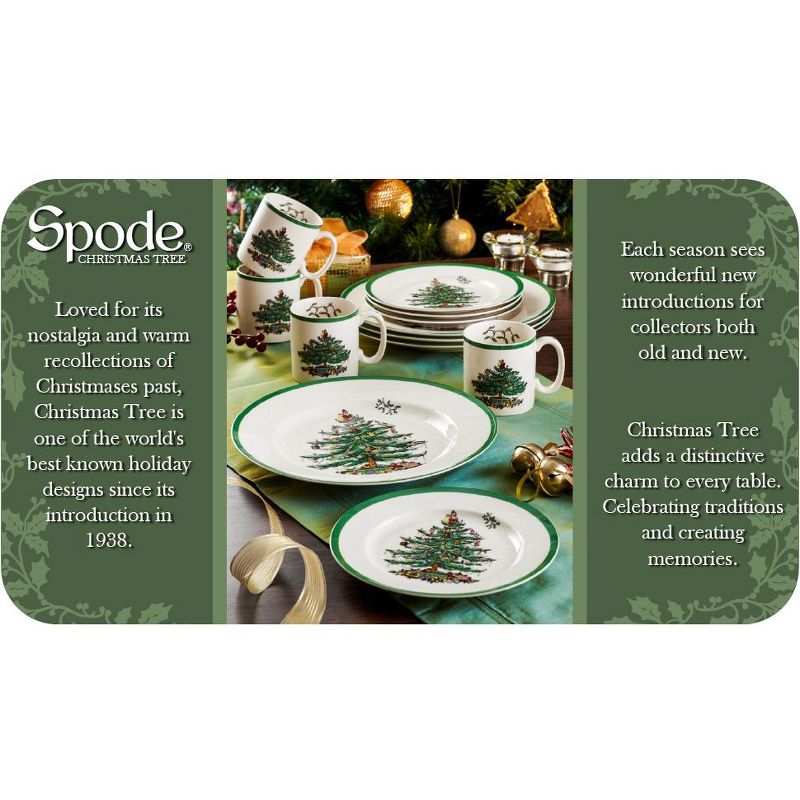 Spode Christmas Tree Octagonal Bowl, 8 Inch Serving Bowl for Salad, Fruit, Pasta and Side Dishes, 4 of 6