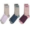 MeMoi Women's 3 Pair Pack Inspirations Embroidered Cuff Crew Socks Gray 9-11 - 3 of 4