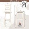 Tangkula 4PCS 30" Bar Height Stool Swivel Bar Stool Rubber Wood w/ Inclined Backrest - 4 of 4