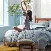 3 Pieces Reversible Striped Duvet Cover Set with Zipper Closure Bedding Set with 8 Corner Ties - 2 of 4