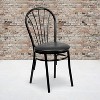 Emma and Oliver 2 Pack Fan Back Metal Chair - Vinyl Seat - 2 of 4