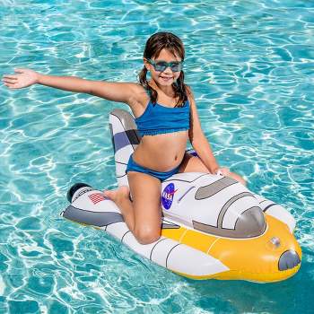 Syncfun Inflatable Space Shuttle Ride On Pool Float for NASA Astronaut Party Supplies, Summer Water Pool Toys for Kids