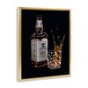 Stupell Industries Splashing Liqueur Glam Whiskey Bottle Floating Frame Canvas Art, Gold, 17" x 21" - 2 of 4