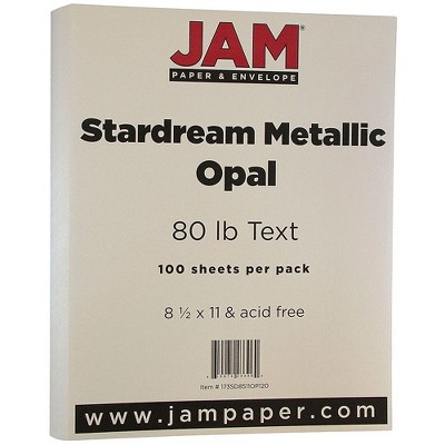 JAM Paper Metallic 32lb Paper 8.5 x 11 Opal Ivory Stardream Metallic 173SD8511OP120