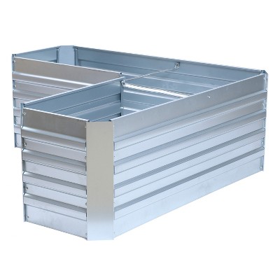 L-Shaped Galvanized Steel Raised Garden Bed - 47.8" x 20.5"