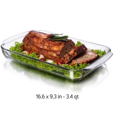 Clear Glass 3-Piece Rectangular Casserole Baking Dish Set