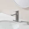LunaLulink Brushed Nickel Single Handle Bathroom Faucet with Deck For 1 or 3 Holes,Laundry Vanity Sink Faucet with Two 9/16" Hoses - 2 of 4