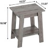 Rustic Side Table with Storage Shelf, 2 Tier Accent Table, Narrow Night Stand, Minimalist Coffee Table for Living Room, Bedroom - 2 of 4