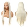 Unique Bargains Women's Long Straight Hair Lace Front Wigs with Wig Cap 24" 1PC - 3 of 4