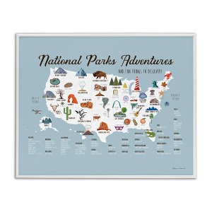 Stupell Industries National Parks Adventures USA Map Framed Giclee Art - 1 of 4
