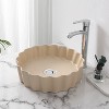 JONATHAN Y Atelier 15 in. Round Art Deco Contemporary Scalloped Ceramic Bathroom Vessel Sink - 2 of 4