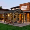 Aoodor Wood Gazebo, Outdoor Upgrade Cedar Wooden Frame Gazebo with Single Galvanized Steel Roof - 2 of 4
