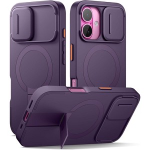 SURITCH for iPhone 16 Case with Magnetic Camera Slide Cover and Adjustable Kickstand, Compatible with MagSafe, Shockproof Bumper Case - 1 of 3