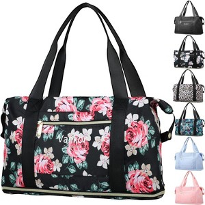 Hachikiko Expandable Travel Duffle Bag,Lightweight Weekender/Overnight/Hospital Bag, Carry-On Tote for Women & Men - 1 of 4
