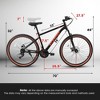 NAYSAYE Bicycle 27.5 Inch Mountain Bike for Adults with Disc Brakes for Commuting and Outdoor Exploration, Black and Red, 70"*27.5"*40" - 4 of 4