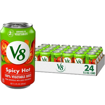 V8 Spicy Hot 100% Vegetable Juice - 11.5 Fl Oz Can (Pack of 24)