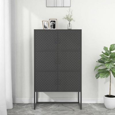 VidaXL Highboard Anthracite 31.5"x13.8"x53.1" Steel
