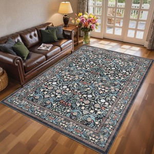 COZONY Large Washable Floral Area Rug with Non-Slip Backing - 1 of 4