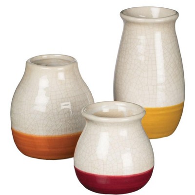 Sullivans Set of 3 Mini Vase 5.5"H, 4.25"H & 3.5"H Multicolored
