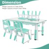 Infans Kids Height Adjustable Table and 4 Chairs Set with Graffiti Desktop Green - 2 of 4