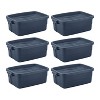 Rubbermaid 10 Gallon Stackable Storage Container, Dark Indigo Metallic (12 Pack) - 2 of 4