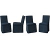 KINWELL Performance Fabric Slipcover Dining Chair Side Chair With Casters Set of 4 - 4 of 4